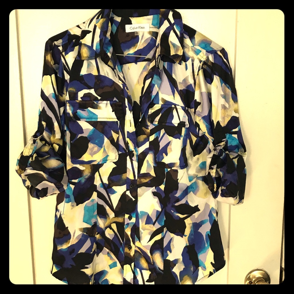 Gorgeous Patterned Calvin Klein Blouse - image 1